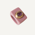Anillo color rosa viejo con amatista ÉMOLO®