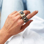 Anillo grande mujer marrón con onix ÉMOLO®