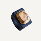 Anillo mujer azul marino con cuarzo rosa ÉMOLO®