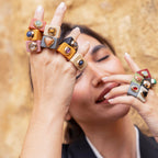 Anillo mujer gris con aventurina SAIRA ÉMOLO®