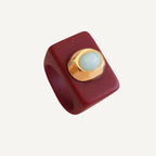 Anillo mujer burdeos con turquesa ÉMOLO®