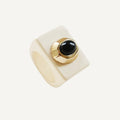 Anillo mujer crema con onix SAIRA ÉMOLO®