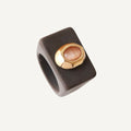 Anillo mujer Marrón con selenita salmón SAIRA ÉMOLO®