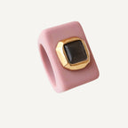 Anillo Rosa Viejo con selenita gris SAIRA ÉMOLO®