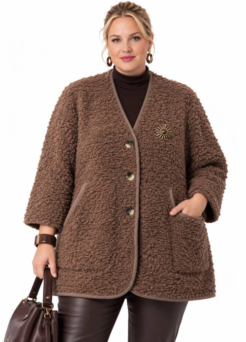 Chaqueta bouclé talla grande 3670 cfashion