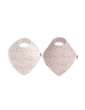Babero Bandana de Bambú, Pack de 2 Unidades, Diseño Flores