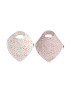 Babero Bandana de Bambú, Pack de 2 Unidades, Diseño Flores