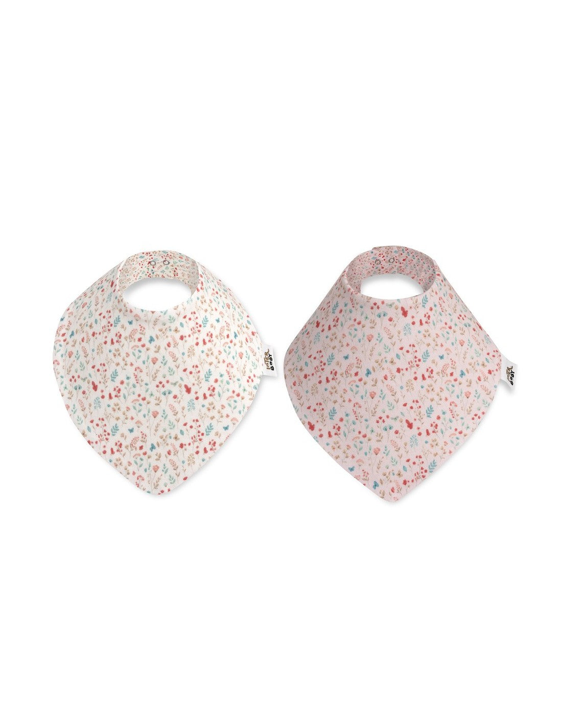 Babero Bandana de Bambú, Pack de 2 Unidades, Diseño Flores