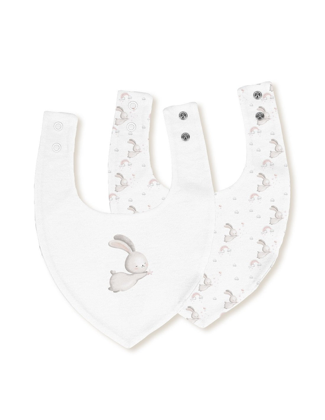 Babero Bandana, Pack de 2 Unidades, Diseño Conejito