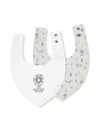 Babero Bandana, Pack de 2 Unidades, Diseño León - Gris