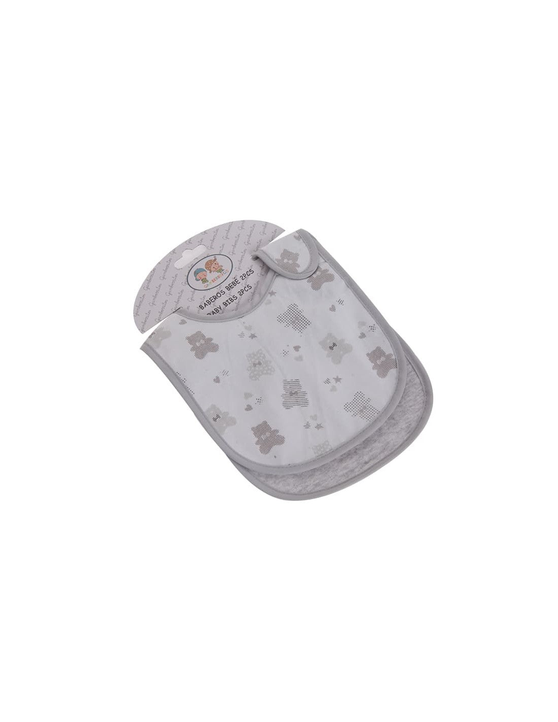 Pack de 2 Baberos de Algodón con Velcro y Ositos (imagen 2)