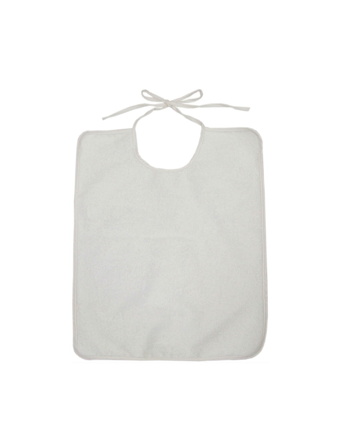 Baberos Geriátricos Blancos con Lazo, Pack de 12
