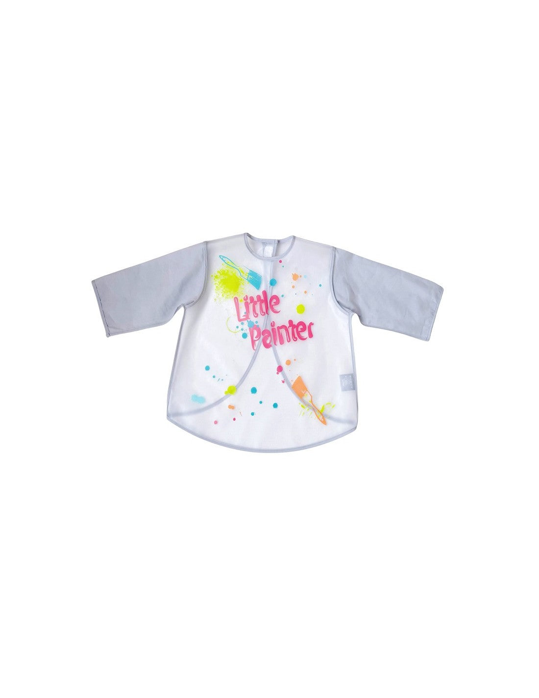 Babero Impermeable con Mangas "Little Painter" - Gris