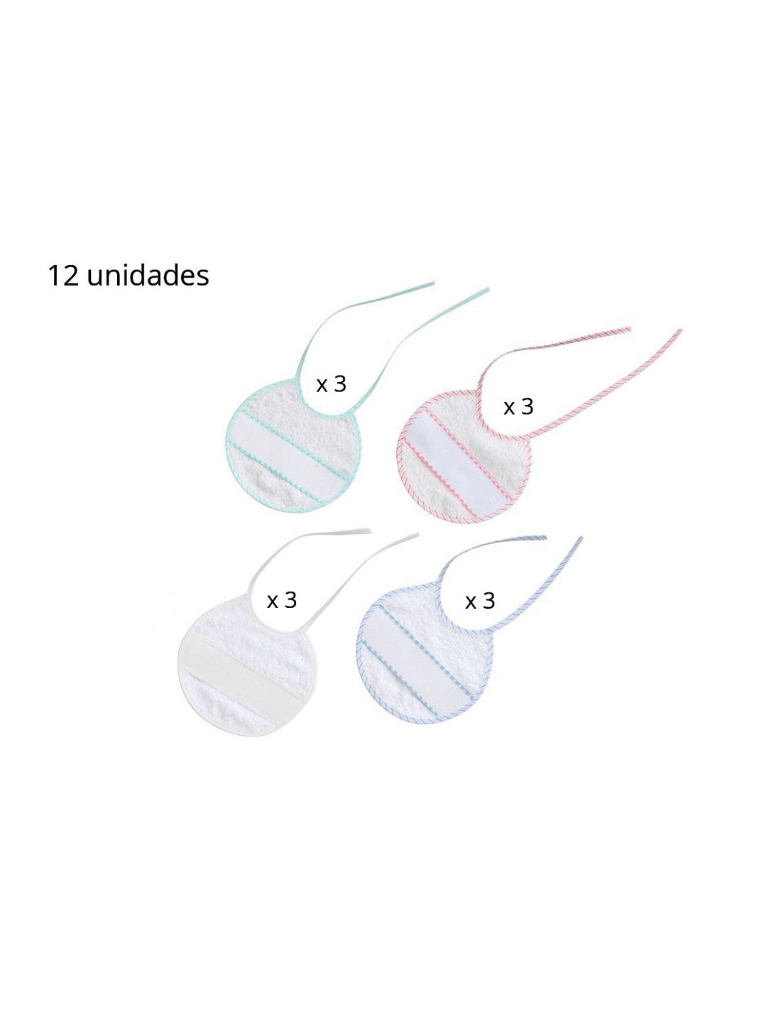 Pack de 12 Baberos de Punto de Cruz 20x20 cm