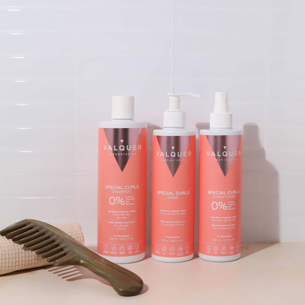 Pack Método Curly -  Champú, Mascarilla y Acondicionador - 975 ml Valquer®