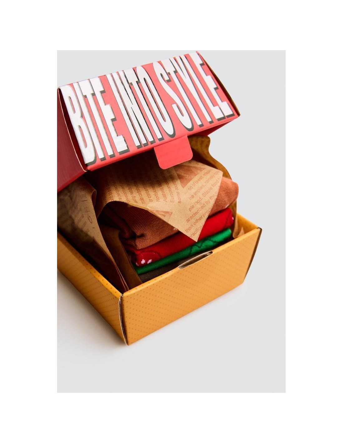 Calcetín con Puño Antipresión, Caja de 3 Pares, Diseño Burguer (imagen 2)