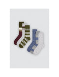 Calcetín de Hombre con Puño Antipresión, Pack de 3 Pares, Diseño Rayas