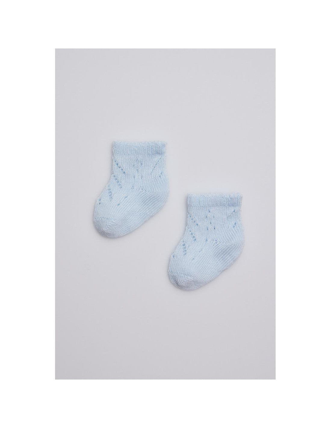 Calcetines de Recién Nacido de Calado Suave, Caja de 6 Pares - Celeste / 000 (13-14)