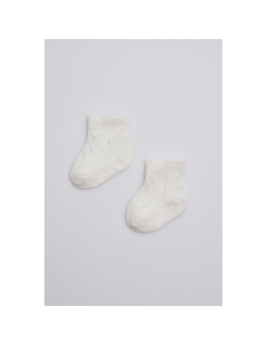 Calcetines de Recién Nacido de Calado Suave, Caja de 6 Pares - Marfil / 000 (13-14)