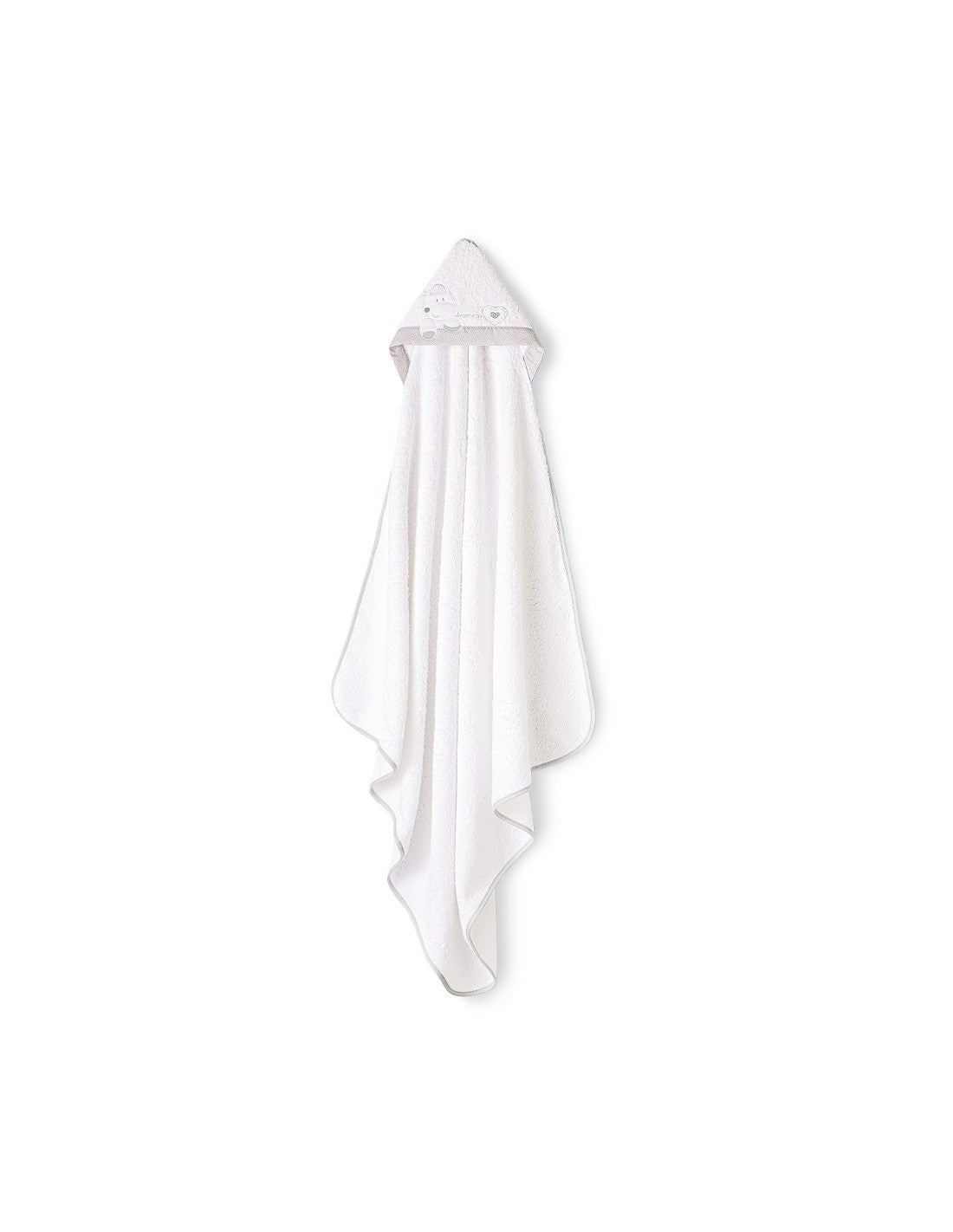 Capa de Baño para Bebé de Rizo, Diseño Amoroso - Blanco-gris