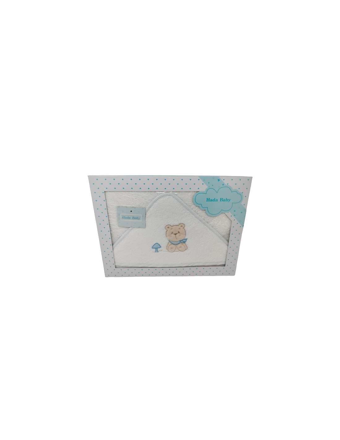 Capa de Baño de Rizo para Bebé con Osito, Pañuelo y Seta