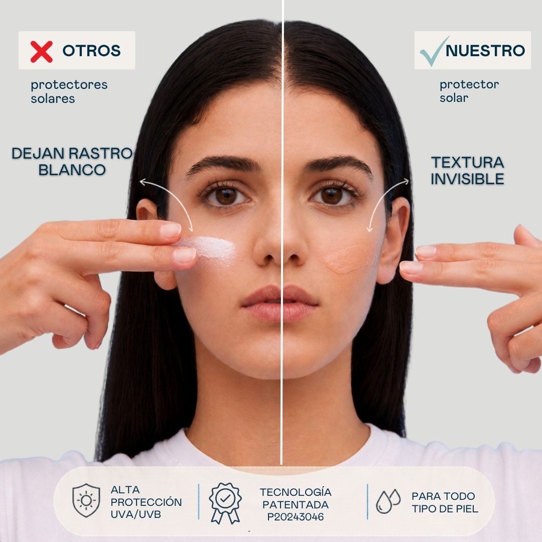 Sérum Solar Facial Invisible Protection SPF 50+ Antiedad e Hidratante - 40 ml Valquer®
