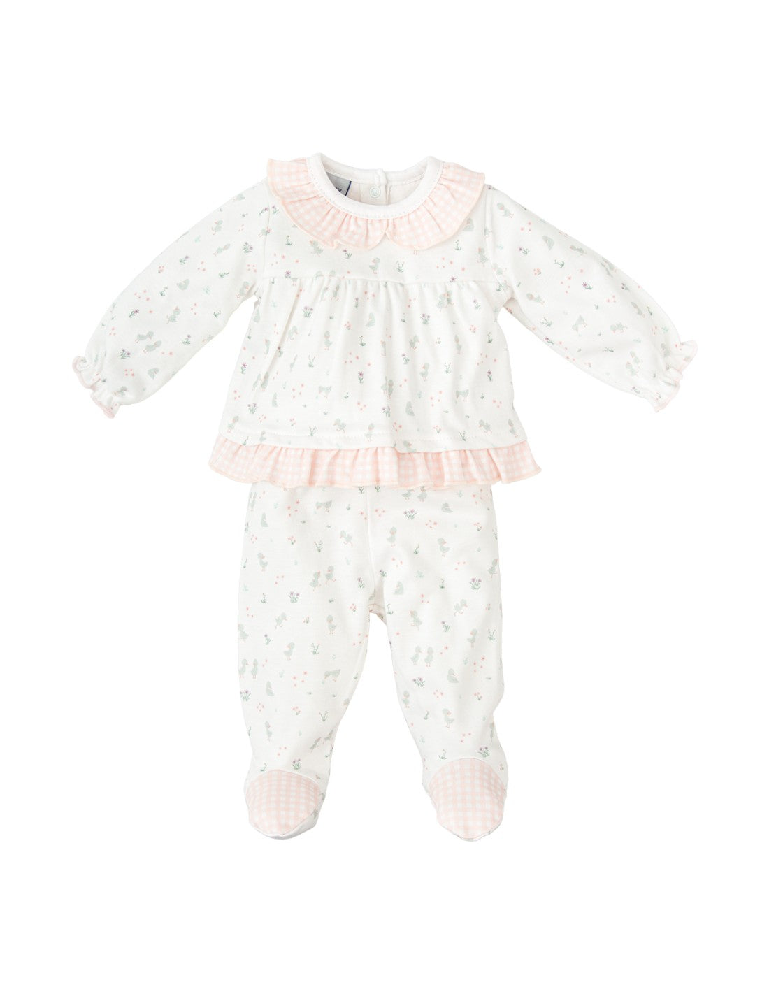 Conjunto de 2 Piezas para Bebé Niña con Polaina, Diseño Nido
