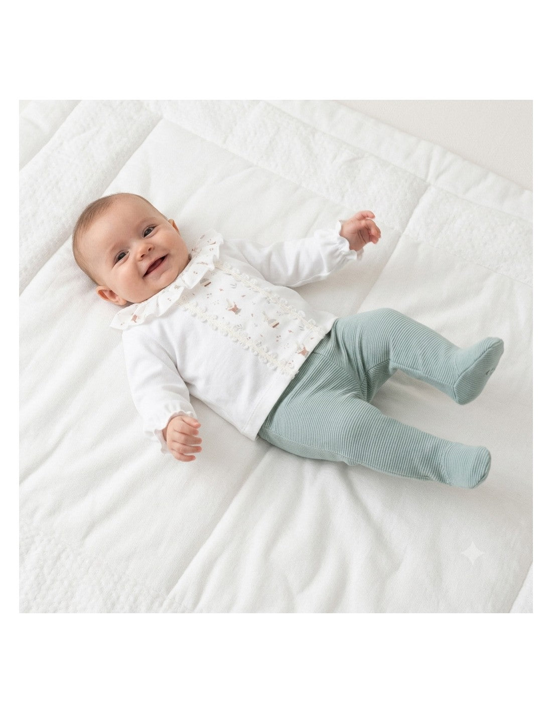 Conjunto para Bebé Niña con Polaina, Diseño Arosa