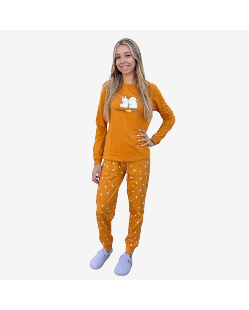 Pijama Algodón Fino Mujer Conejos (imagen 3)