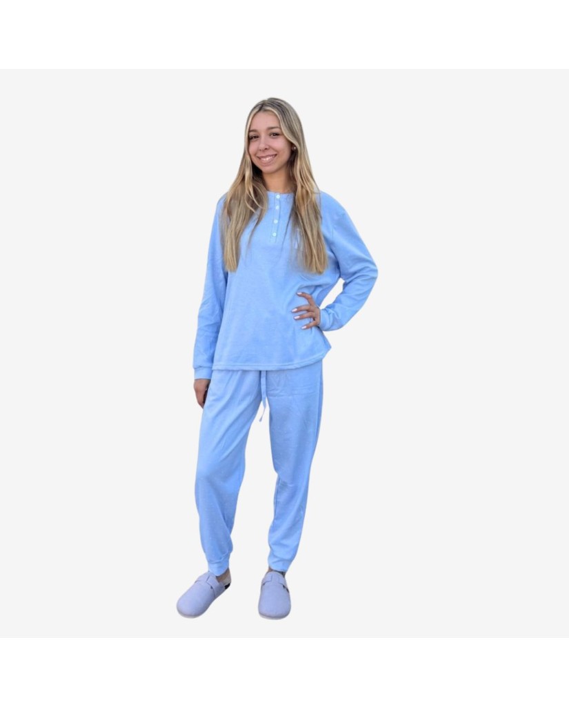 Pijama Algodón Curvy Mujer Puntitos (imagen 3)