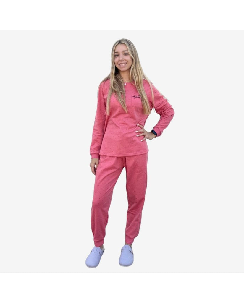 Pijama Algodón Curvy Mujer Puntitos