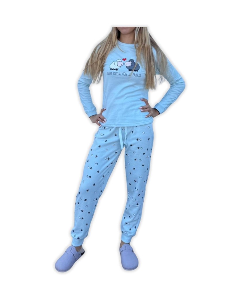 Pijama Algodón Afelpado Mujer Ovejas (imagen 3)