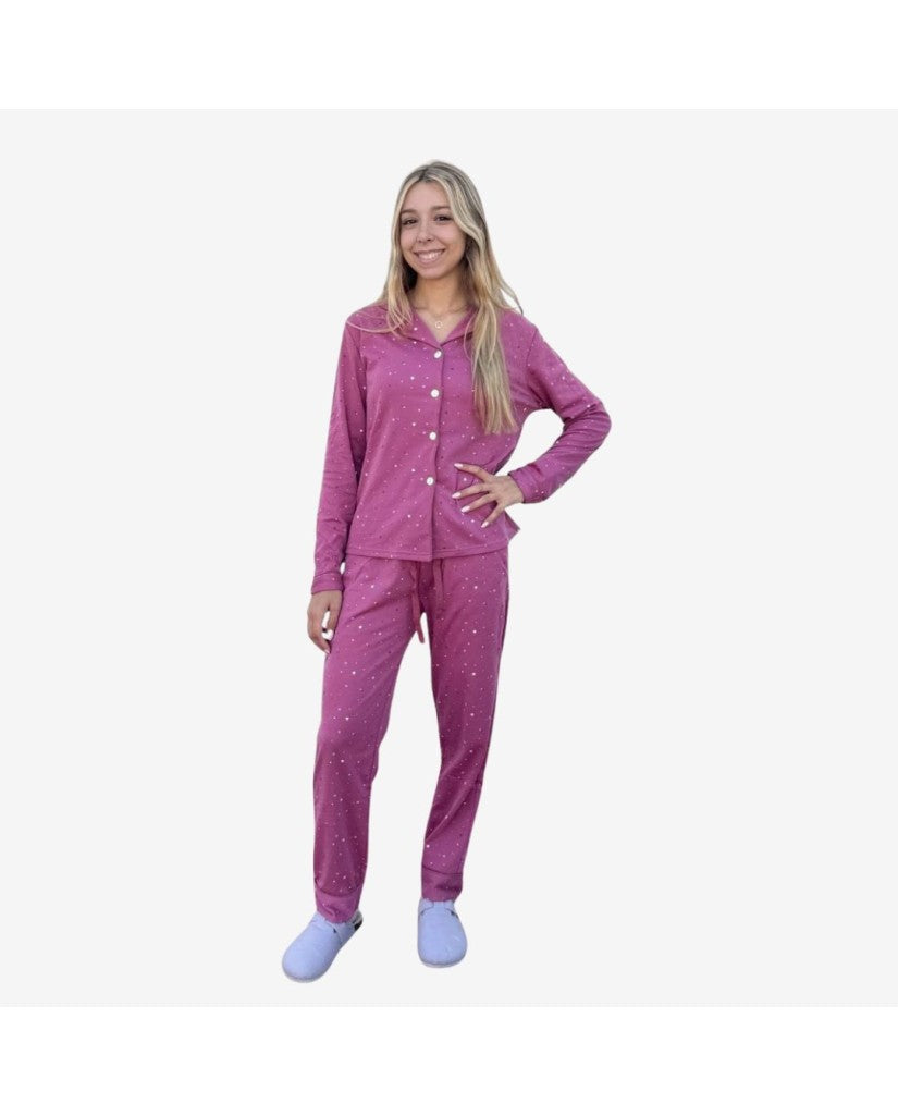 Pijama Algodón Afelpado Mujer Estrellas (imagen 3)