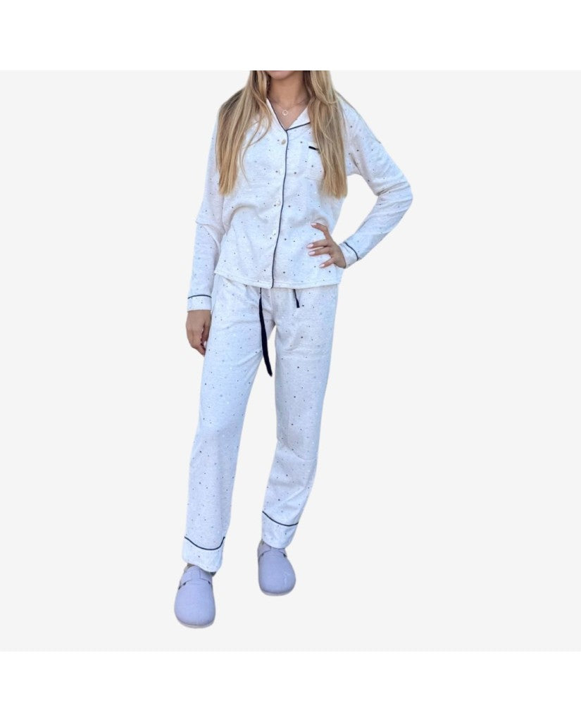 Pijama Algodón Afelpado Mujer Estrellas (imagen 2)