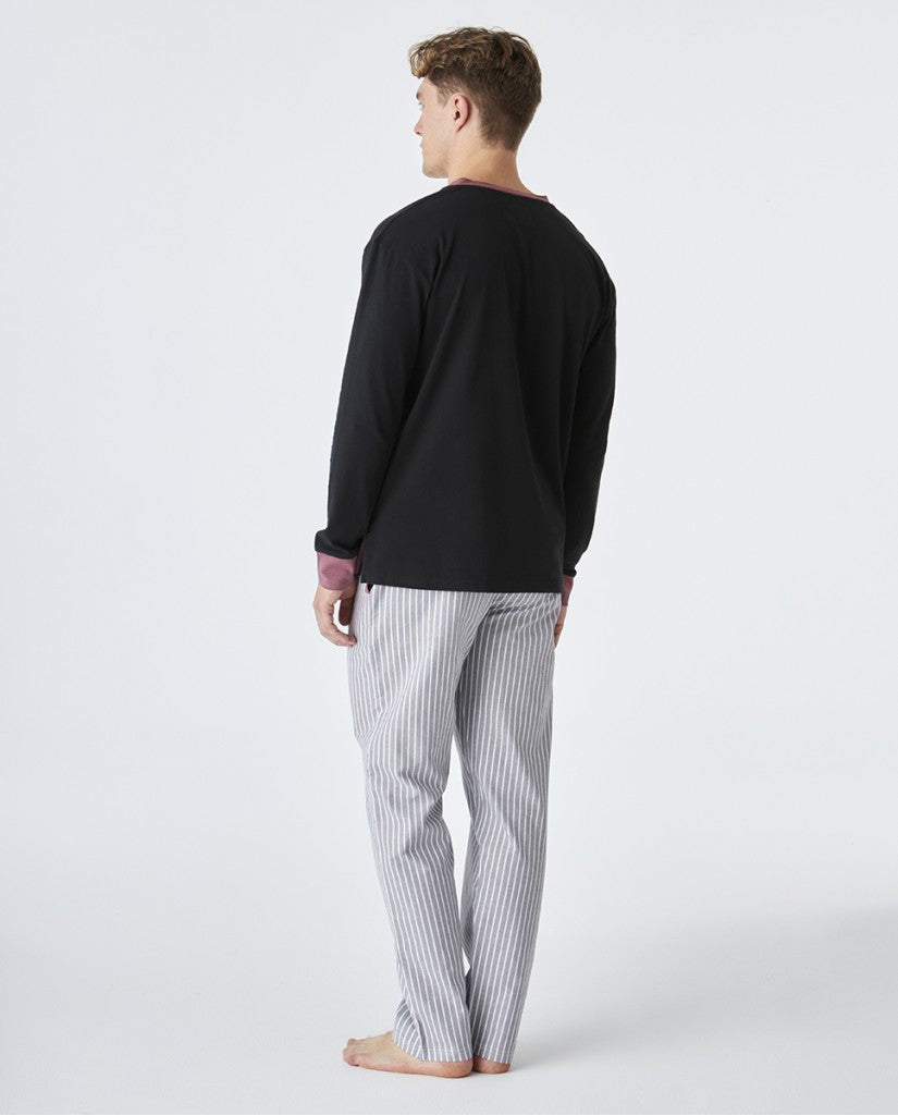 Pijama de Hombre Invierno Negro y Gris
