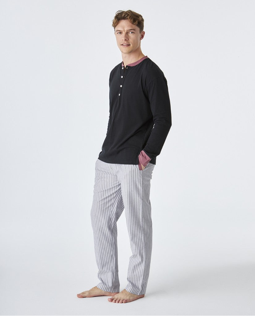 Pijama de Hombre Invierno Negro y Gris (imagen 6)