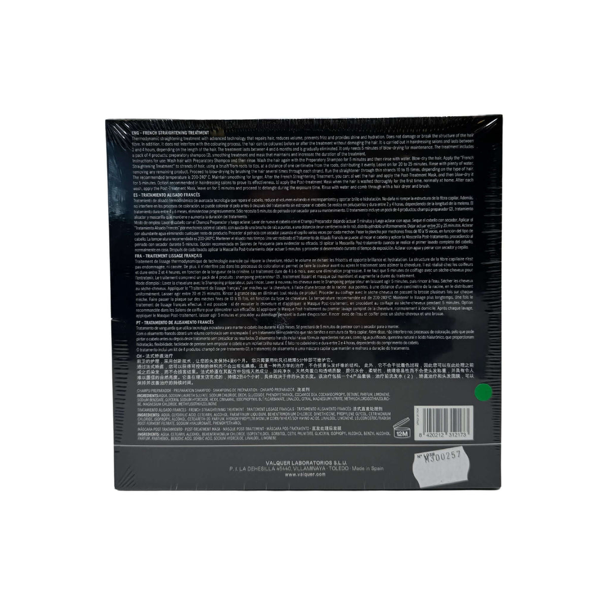 Tratamiento Alisado Francés – Kit Profesional Completo para 1 Uso Valquer®