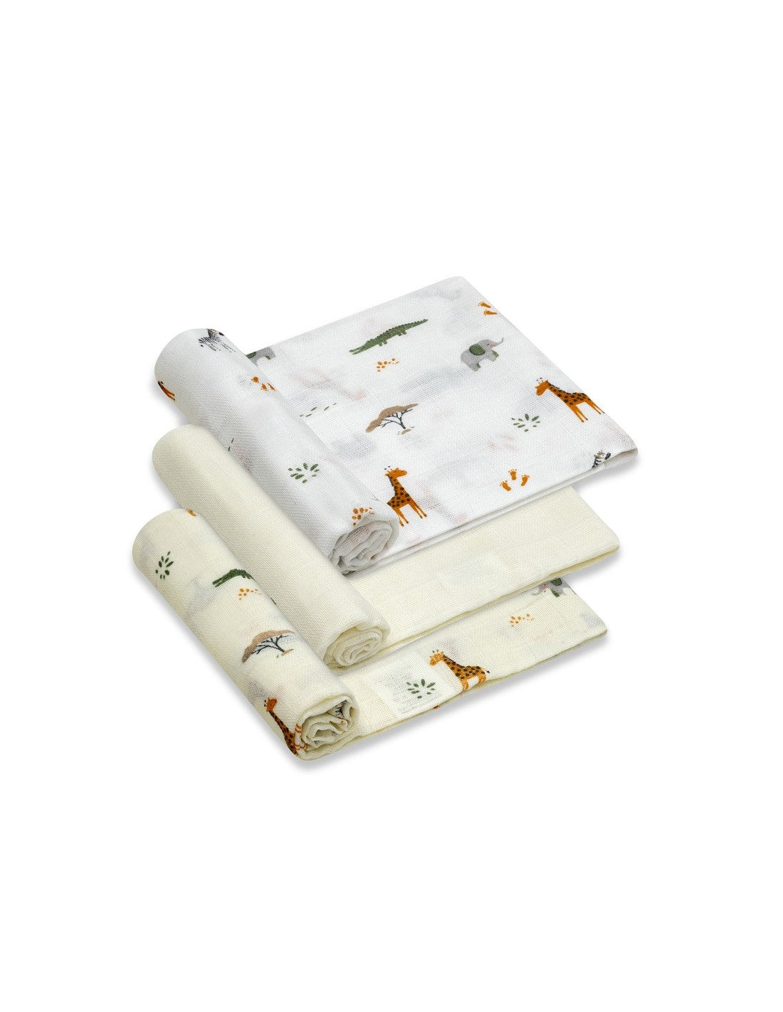 Gasas de Algodón para Bebé, Pack de 3 Unidades, Diseño Savanna (imagen 2)