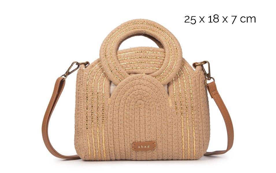 Bolso de Mano Trenzado para Mujer con Bandolera