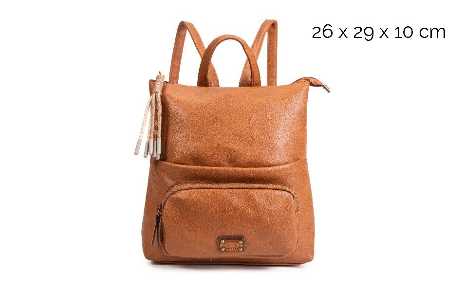 Mochila Marrón, Beige y Floral