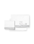 Juego de Sábanas de 3 Piezas para Cuna, Modelo Amoroso - Blanco-gris