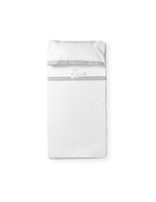 Juego de Sábanas de 3 Piezas para Cuna, Modelo Amoroso - Blanco-gris