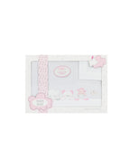 Juego de Sábanas de 3 Piezas para Cuna, Modelo Three Animals - Blanco-rosa