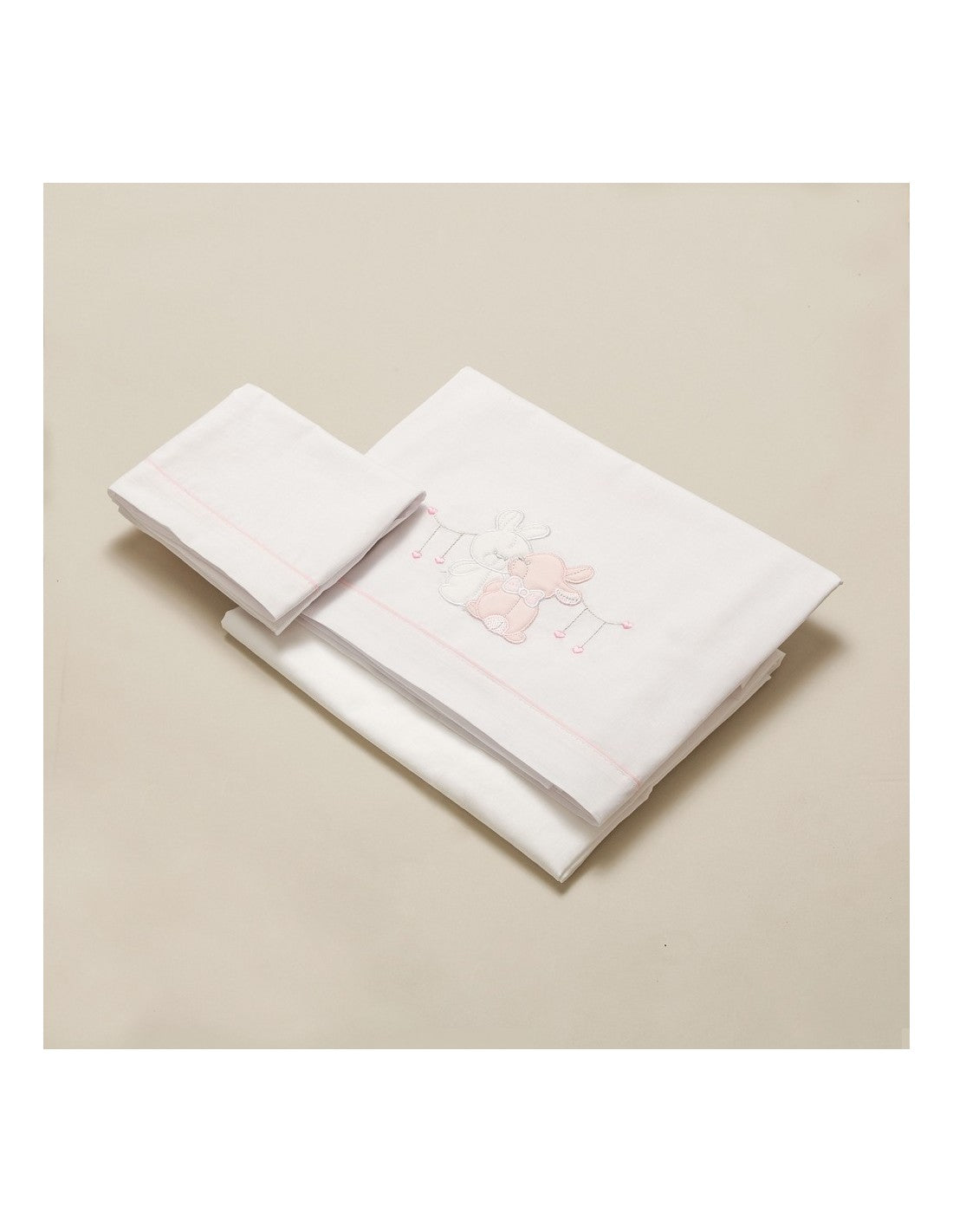 Juego de Sábanas de 3 Piezas para Cuna, Modelo Two Rabbits (imagen 2)