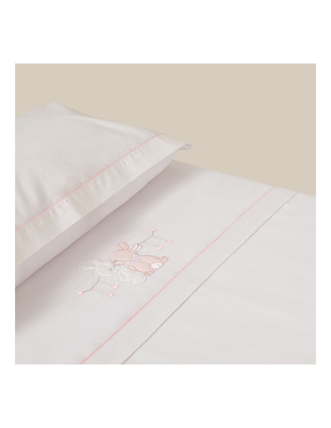 Juego de Sábanas de 3 Piezas para Cuna, Modelo Two Rabbits (imagen 5)