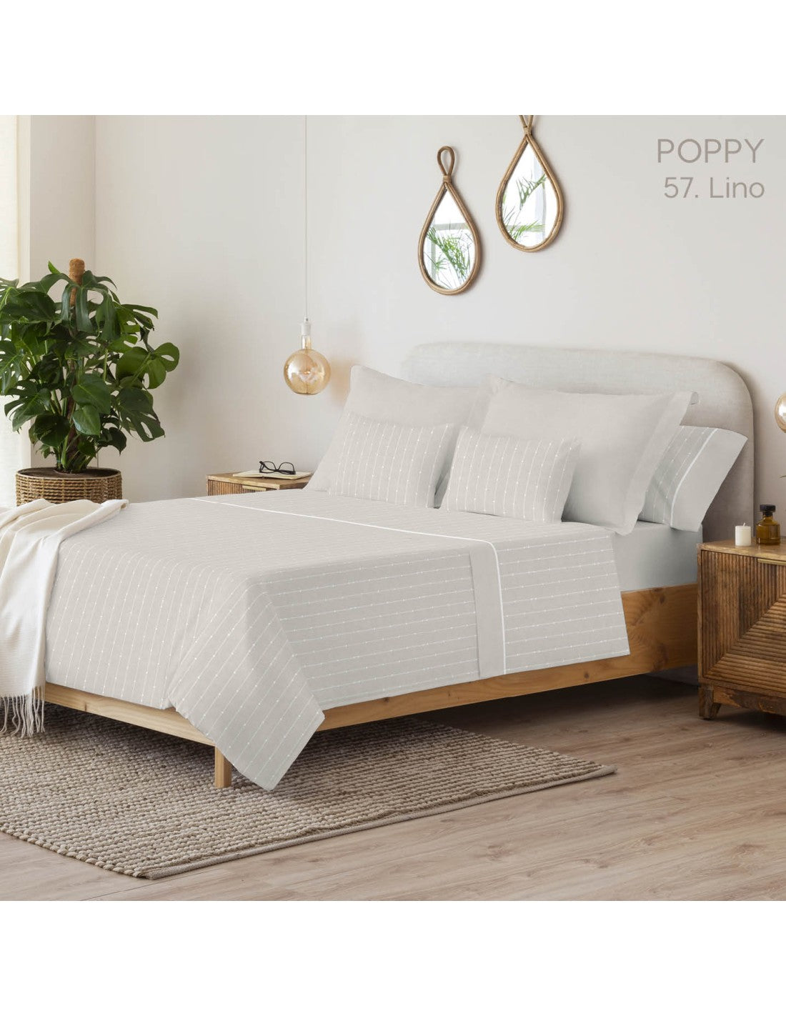 Juego de Sábanas, Modelo Poppy - Lino / 90 cm