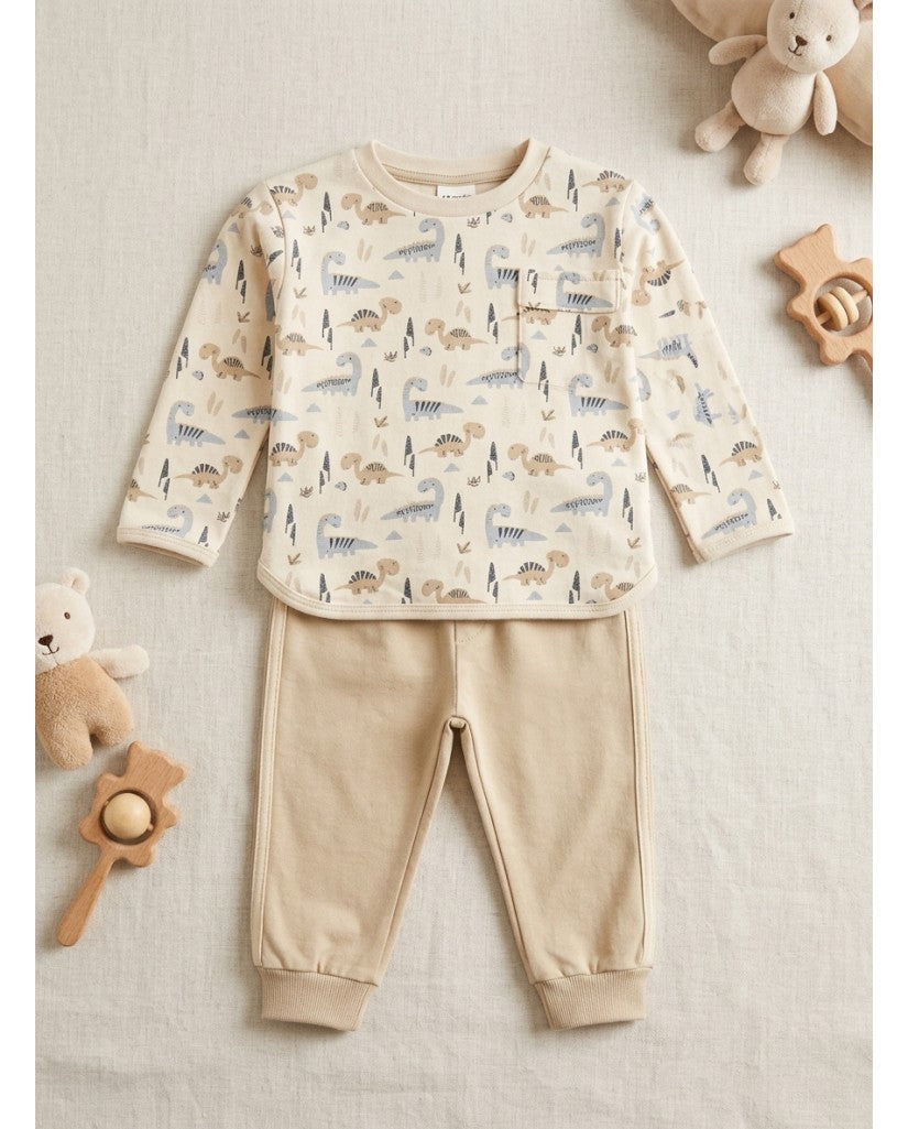 Sudadera y Jogger Dinos Camel