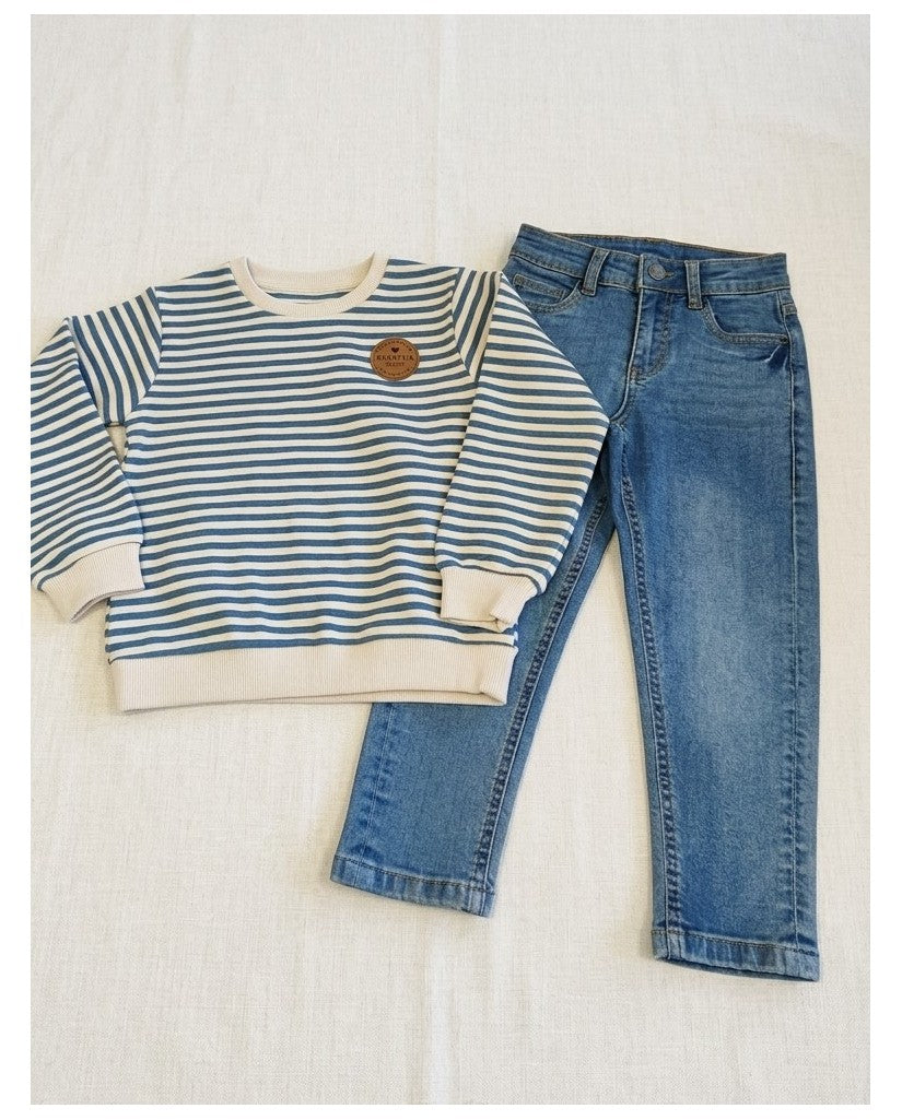 Conjunto Niño Vaquero y Camiseta a Rayas (imagen 2)