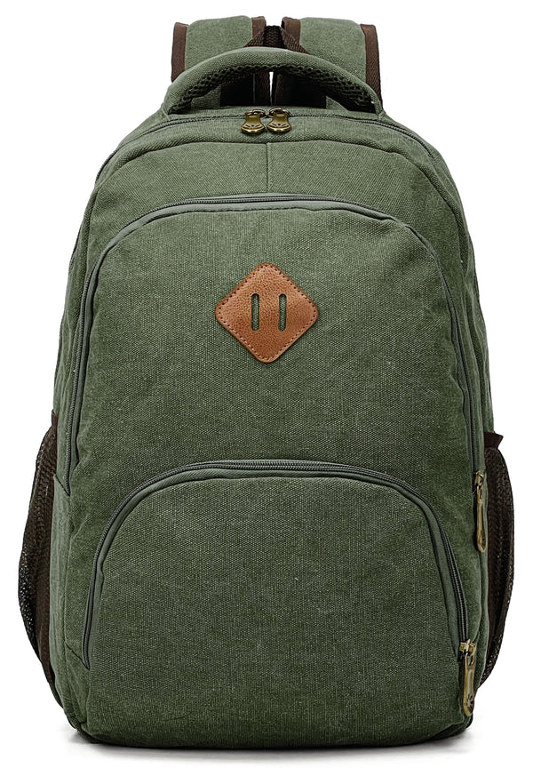 Mochila de Lona Verde – Mochila Casual Resistente y Moderna para Uso Diario 180426