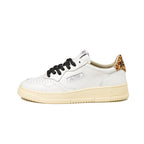 Autry Medalist Low blanco leopardo, vista lateral